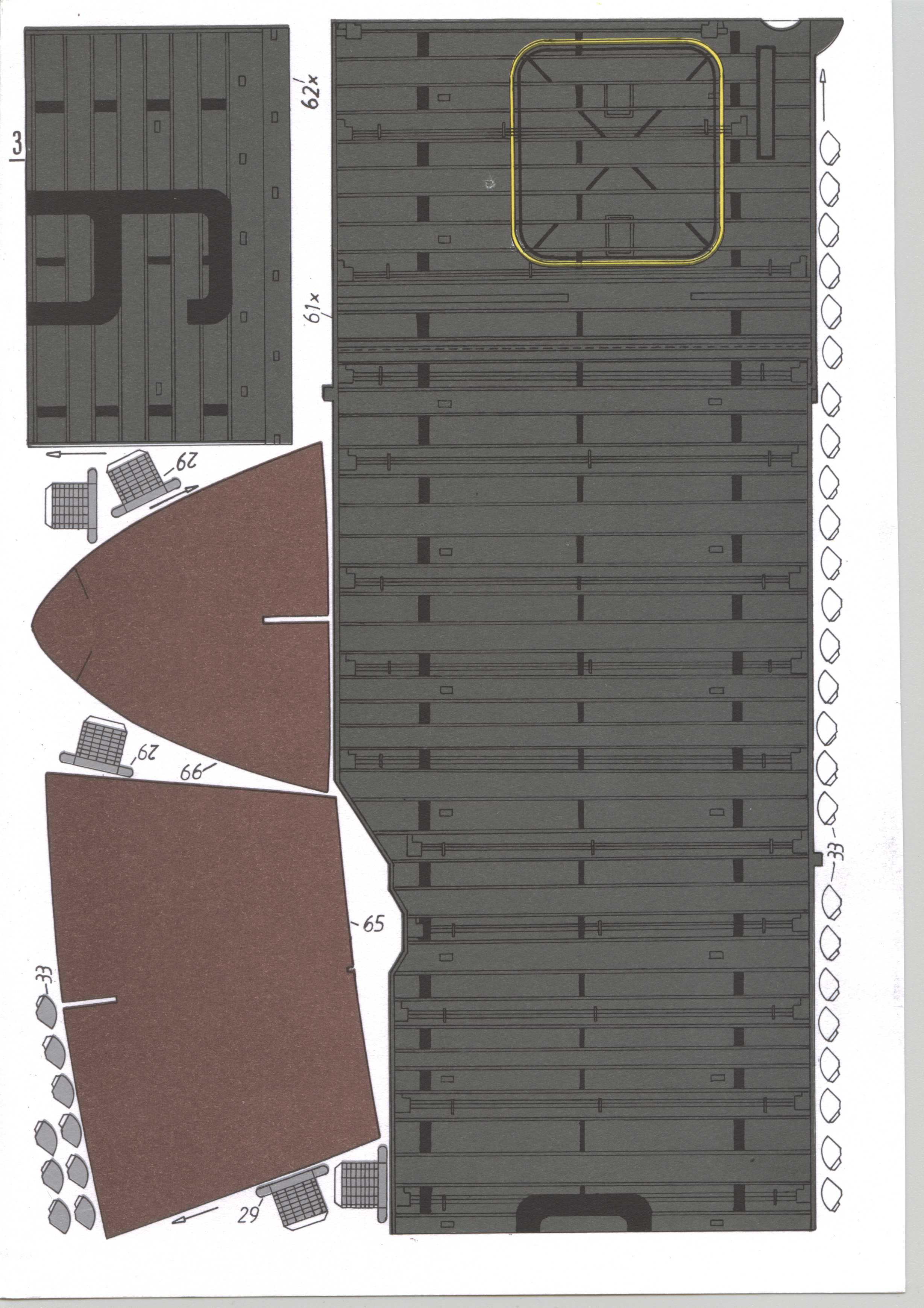 美国航母Essex艾塞克斯船模平面图纸